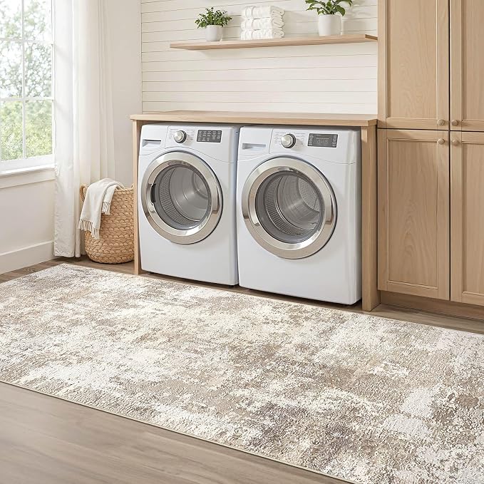 LOONGRUG Runner Rug 2x10 Washable Non-Slip Kitchen Neutral Modern Rug | - Image 6