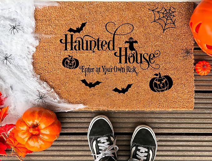 Halloween Stencils for Painting on Wood Reusable Halloween Doormat Stencils Hocus Pocus Boo Family Draw Templates for Wood Signs Walls Windows Fabrics T-Shirt DIY Crafts Decor