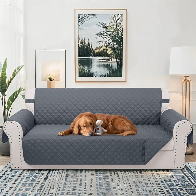 Reversible 4 Seater Sofa Cover 91" Large, Dark Blue | Couch Cover Furniture - Image 2