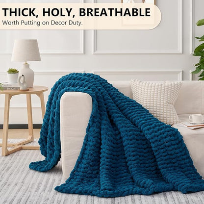 L'AGRATY Chunky Knit Throw Blanket - Image 5