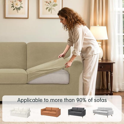 SUBRTEX 5 Pieces Stretch Sofa Slipcover Sets Couch Cover Sets Backrest Cushion - Image 4