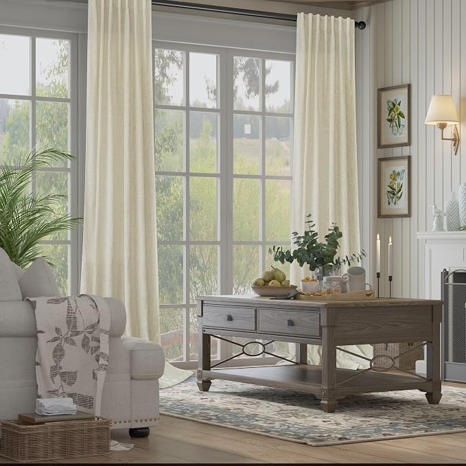 Pitalk 102 Inch Long Linen Curtains 2 Panels - Image 6