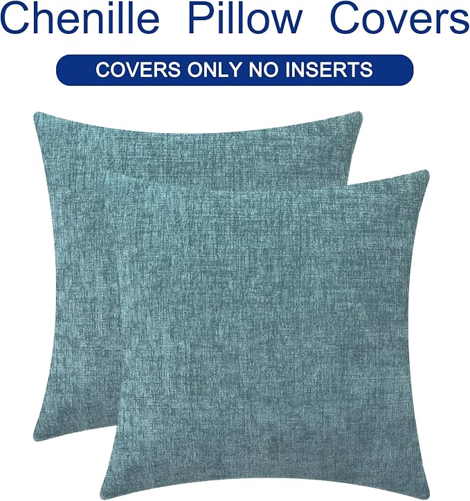 CaliTime Decorative Couch Throw Pillow Covers 26 X 26 Inches Smoke Blue | Pack - Image 6