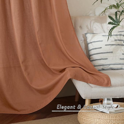 NICETOWN Caramel Linen Curtains - Image 4