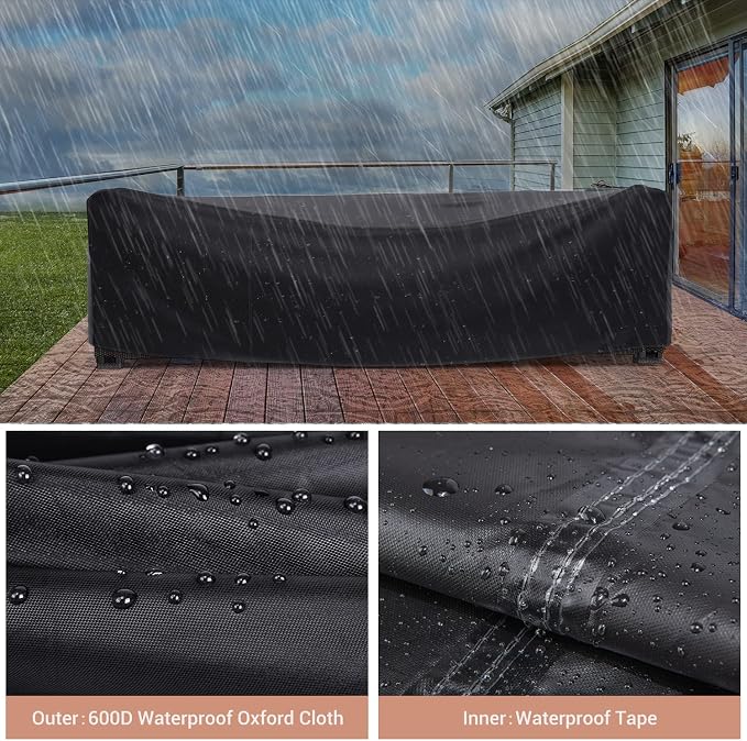 Patio Furniture Set Cover Waterproof, Mrrihand Outdoor Sectional Sofa Set Cover - Image 4