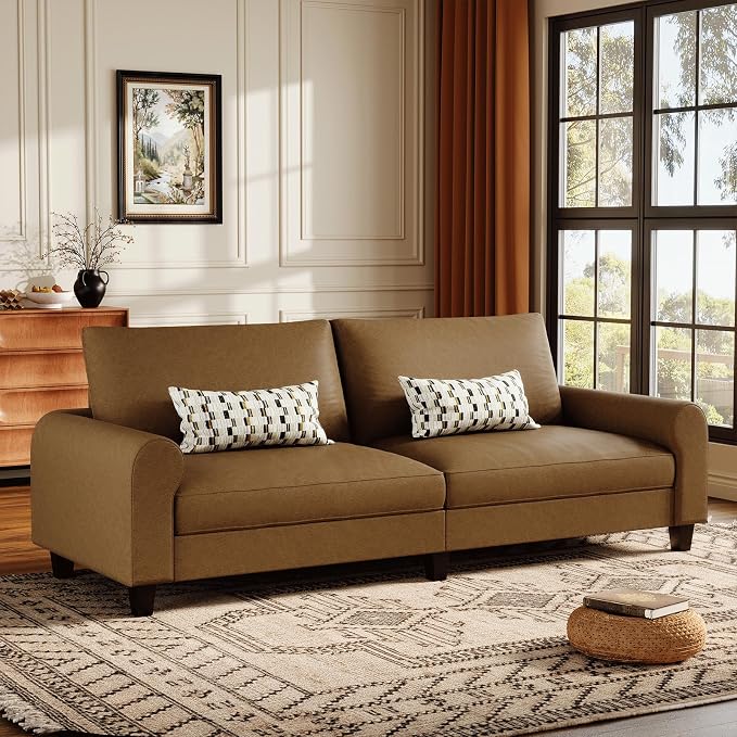 EASE MOOSE 70.6" Faux Leather Loveseat Sofa, Deep Seat Waterproof and - Image 3