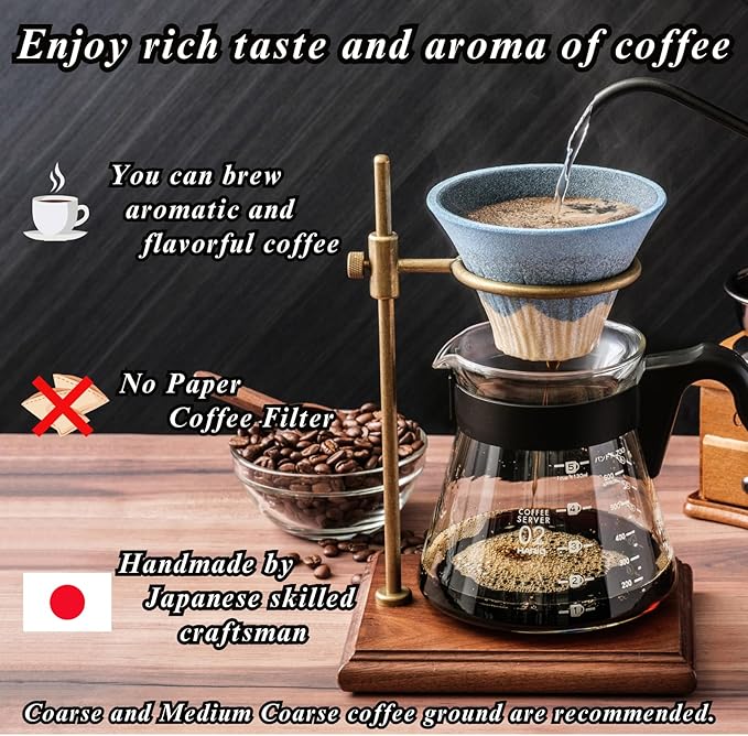 Ceramic Reusable Coffee Filter Dripper Paperless Sustinable Mt. Fuji Made in Japan (Orange)