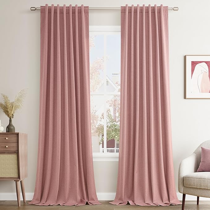 100% Blackout Curtains 90 Inch Length 2 Panels Set by Guken