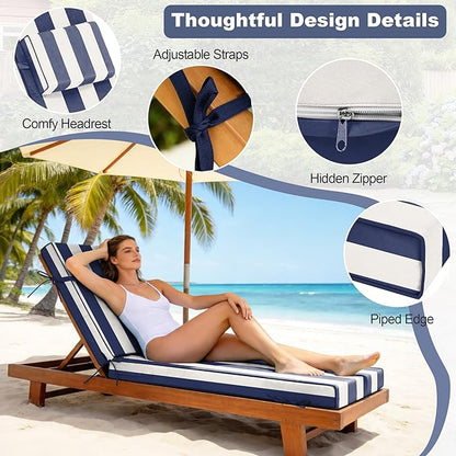 Chaise Lounge Cushions Outdoor 72x21x6 Inch, Fade Resistant 6'' Thicken Outdoor - Image 5