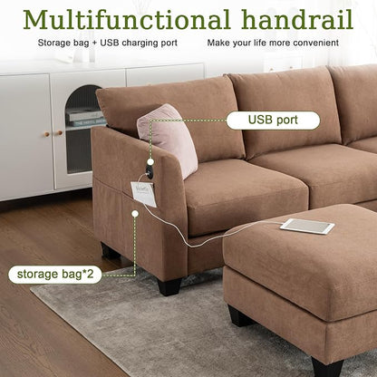 122.8" Large Sectional Couches for Living Room, 6 Seater L Shaped Modular - Image 6