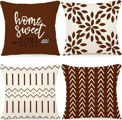 YCOLL Pillow Covers 18x18 Set of 4, Modern Sofa Throw Pillow Cover Decorative by PillowCoversExpert