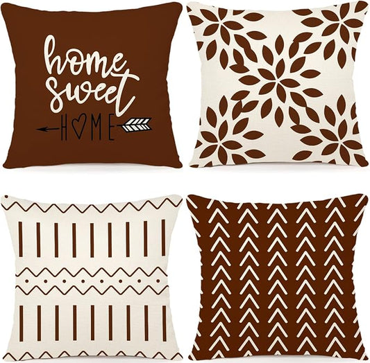 YCOLL Pillow Covers 16x16 Set of 4, Modern Sofa Throw Pillow Cover, Decorative by PillowCoversExpert