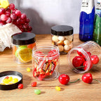 Patelai 4 Pieces Round Wide-mouth Leak Proof Plastic Container Jars with Lids for Travel Storage Makeup Beauty Products Face Creams Oils Salves Ointments DIY Making(8 Ounce,Black)
