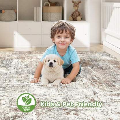 LOONGRUG 7x10 Area Rug Washable Large Neutral Modern Living Room Rugs | - Image 7