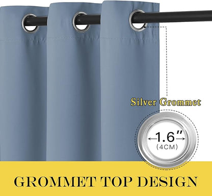 NICETOWN Blackout Stone Blue Curtains - Image 2