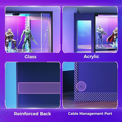 AODK 2 Pack Display Case with Glass Door, RGB Light Display Cabinet - Image 7