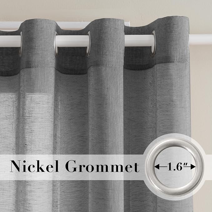 H.VERSAILTEX Linen Curtains Flax Linen Blended Curtain Panels - Image 2