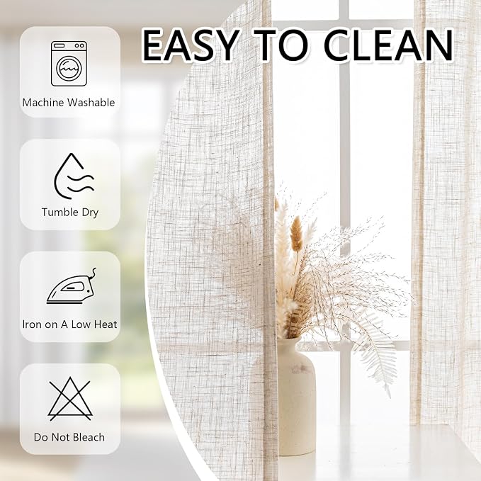 MYSKY HOME Linen French Door Curtains - Image 7