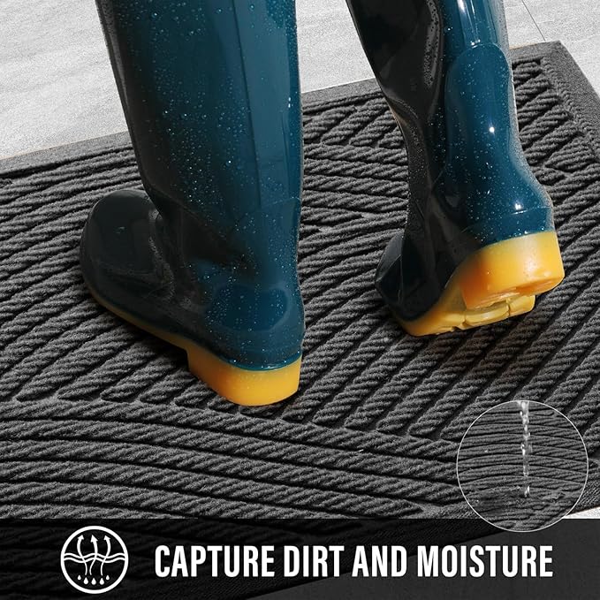 Sturdy Front Door Mat, Absorbent Muddy Dirt Resist Welcome Door Mats Outdoor - Image 3
