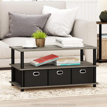 FURINNO Turn-N-Tube Coffee Table, 31.22D x 15.5W x 15.8H in, French Oak - Image 2