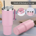 HASLE OUTFITTERS 40 oz Stainless Steel Tumbler with Handle, Vacuum Insulated Tumblers Bulk, Reusable Double Wall Travel Coffee Mug, Durable Powder Coated Water Bottle(Pink, 4)