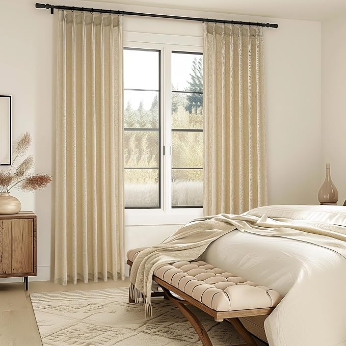 96 Inches Long Pinch Pleated Semi Sheer Curtains - Image 5
