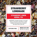 Tiesta Tea - Strawberry Lemonade, Loose Leaf, Strawberry Lemon Herbal Tea, Premium Non-Caffeinated Fruit Blend, Make Hot or Iced & Brews Up to 25 Cups, 2 Ounce Resealable Pouch
