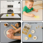 Silicone Baking Mat 35.4"x23.6" Food Grade Silicone Mats for Kitchen Counter Large Countertop Protector Mat with Edge Heightening Non-Slip Heat Resistant Mats for Countertop Easy Clean Transparent