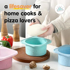 PLUS 1000ml Pizza Dough Proofing Containers for DIY family Artisan Pizza, Food Grade Silicone Stackable Boxes with Lids, Freezer, Fridge, Dishwasher Safe-Sprinkles Pattern-3 Pack (Multicolors)