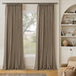 Latte 105 Inch Linen 100% Light Blocking Curtains Drapes 2 Panels Set | Pinch by Twodrapes