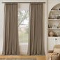 Latte 90 Inch Pinch Pleated Blackout Linen Curtains by Twodrapes