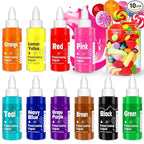 Food Coloring Liquid -10 Colors x 70ml Food Dye Set, Large Capacity Vibrant Edible Paint for Frosting, Cake Decorations, Easter Egg, Baking, Fondant, Slime Making Kit, Easy to Use - 24 Fl. oz