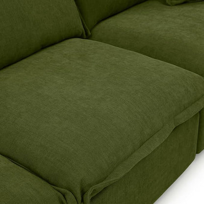 2 Seat with Ottoman L Shape Modular Sectional Couch Sofa - Image 7