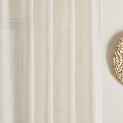 Joydeco Sheer Curtains 72 Inches Long, Cream Curtains - Image 5