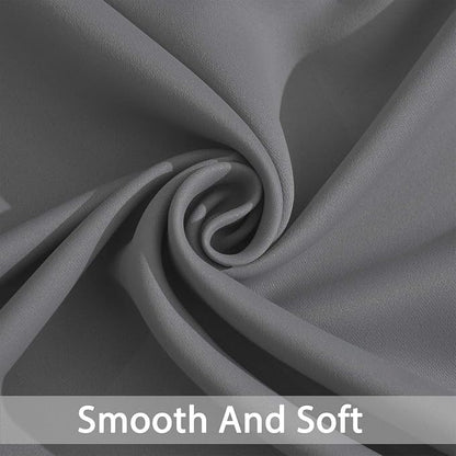Yakamok Grey Room Darkening Curtains 52x108 inch Gray Grommet-Living Room | 2 - Image 3