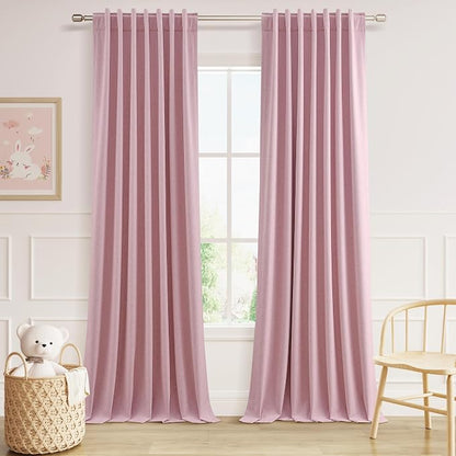 100% Blackout Curtains 90 Inch Length 2 Panels Set by Guken