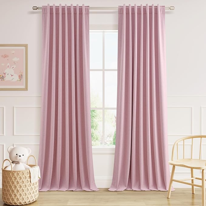 100% Blackout Curtains 84 Inch Length 2 Panels Set by Guken