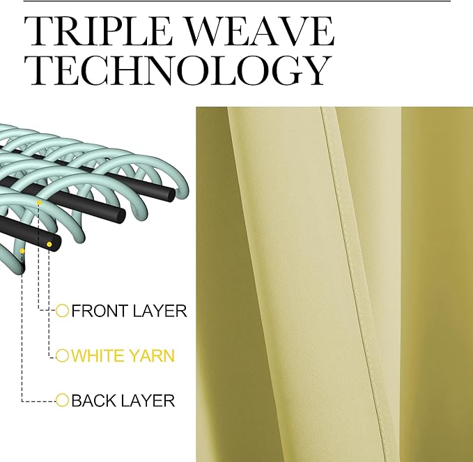 NICETOWN Blackout Curtains for RV Windows, Paler Yellow, 2 Panels, Room - Image 3