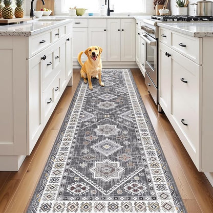 HEBE Boho Kitchen Mats for Floor 24''x96'', Non Slip Washable Runner Rug | by HEBE