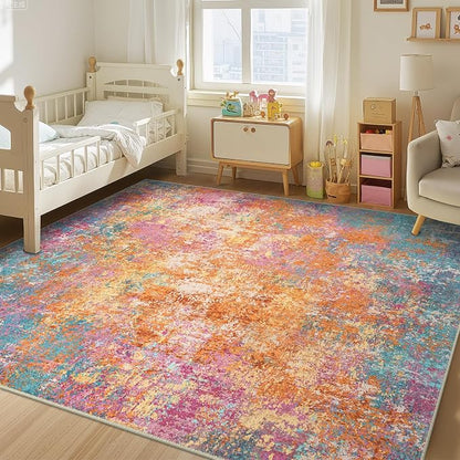 RELEANY Washable 9'x12' Abstract Area Rug - Image 3