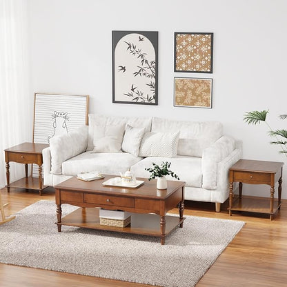 Living Room Table Set-One Rectangular Coffee Table and Two Square End Tables - Image 4