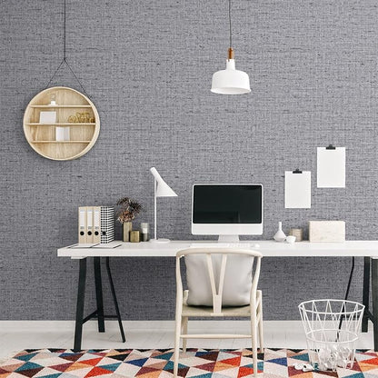 Grey Grasscloth Peel and Stick Wallpaper Gray Contact Paper 472inch Waterproof - Image 5