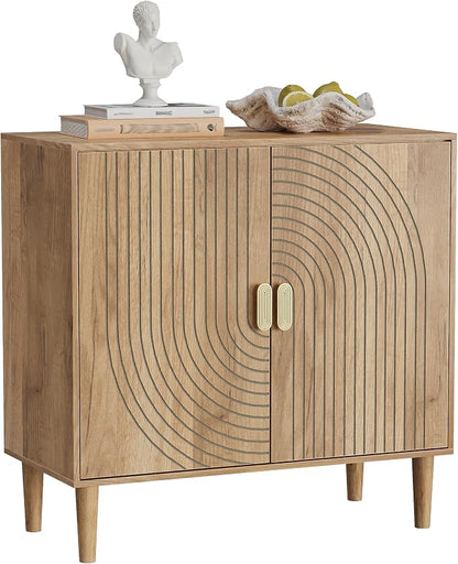 Smuxee Oak Sideboard Cabinet, Freestanding Buffet Cabinet - Image 9