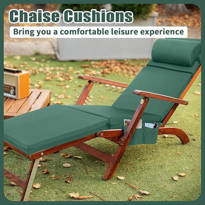 Wenqik 2 Pcs Outdoor Chaise Lounge Cushion - Image 5