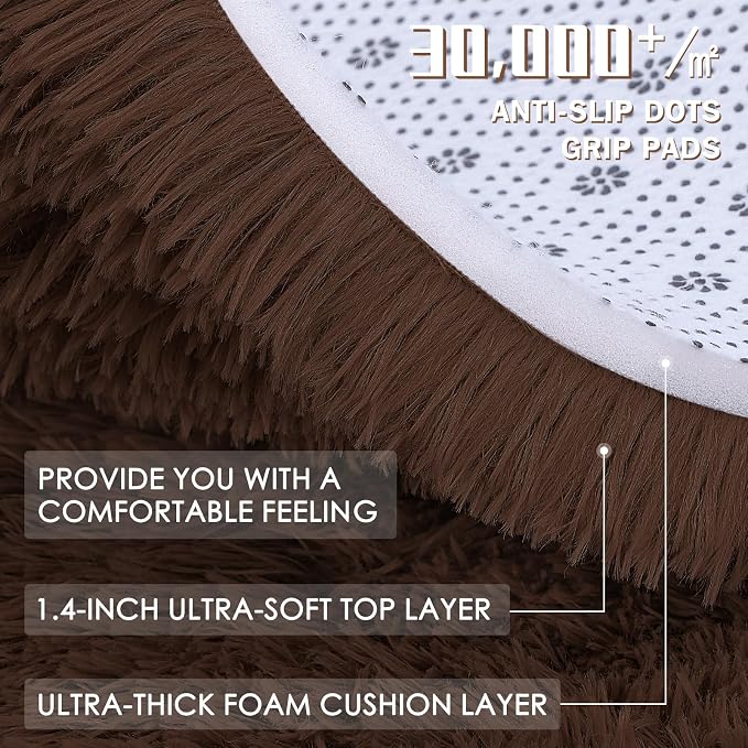 OLANLY Area Rugs for Living Room Bedroom, Machine Washable 4x5.9 ft Soft Fluffy - Image 8