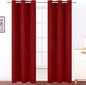 Red Blackout Curtains 34 x 84 Inch Length/Set of 2 Curtain Panels/Thermal by Lemomo