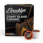 Brooklyn Beans Coney Island Caramel Gourmet Coffee Pods - Compatible with Keurig K Cup Brewers Including 2.0 Machines, 40 Count, Rich and Creamy Caramel