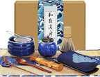 Artcome 12Pcs Japanese Matcha Tea Set - Bowl, Bamboo Whisk, Holder, Brush and Screen - Handmade Ceremony Kit for Traditional Tea Ceremony