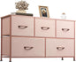 WLIVE Dresser for Bedroom with 5 Drawers, Wide Chest of Drawers, Fabric Dresser by WLIVE