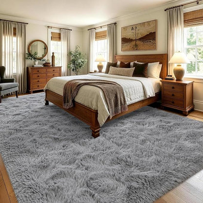8x10 Extra Large Grey Fluffy Soft Area Rug Non-Slip - Image 4